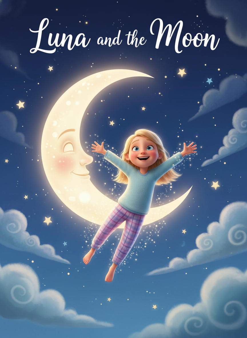 An animated-cartoon storybook inspired by the photo