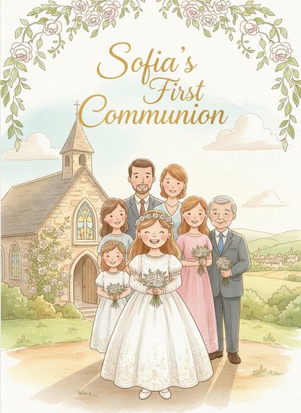 An example Inkling First Communion book cover