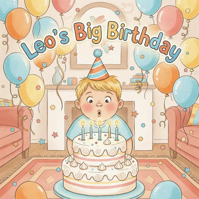 Example cover: Leo's Big Birthday