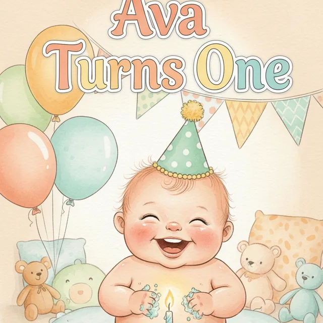 Example cover: a First Birthday book